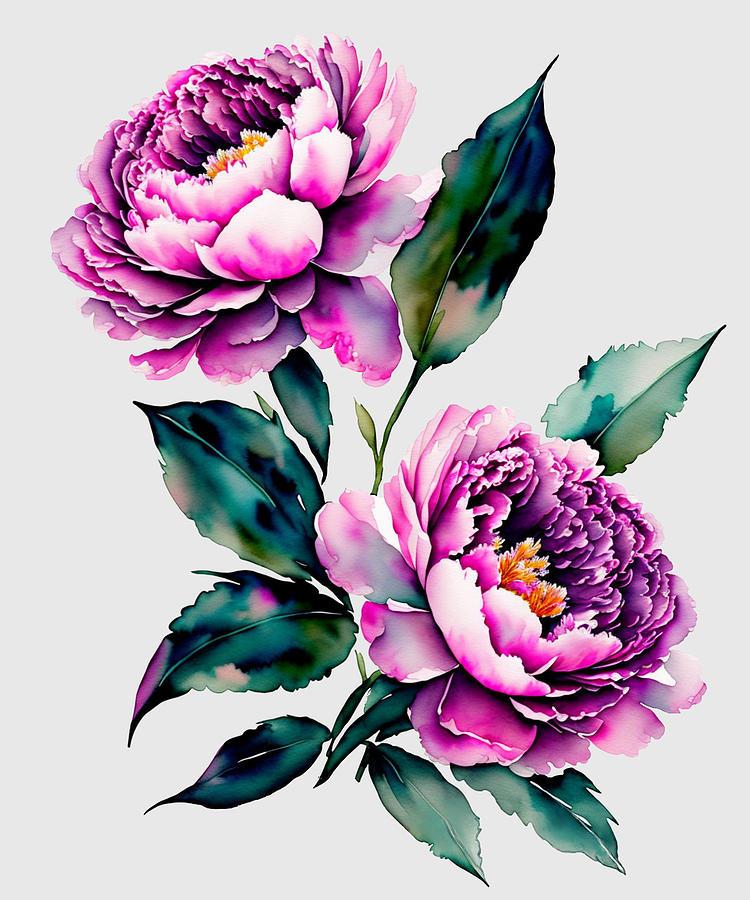 Light Pink Peonies Digital Art by Jindra Noewi