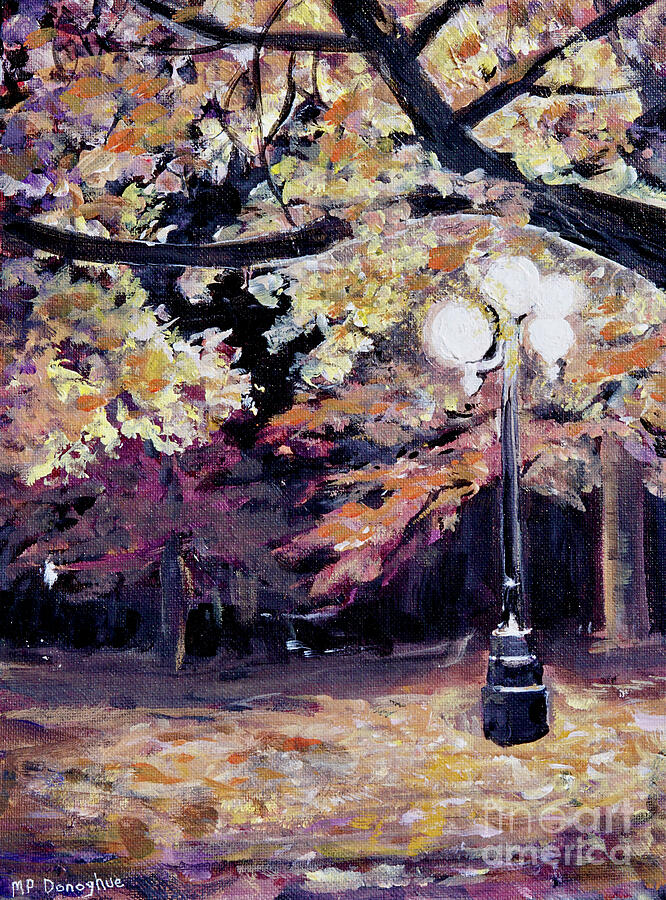 Tree Painting - Lamp Post in Vermont by Patty Donoghue