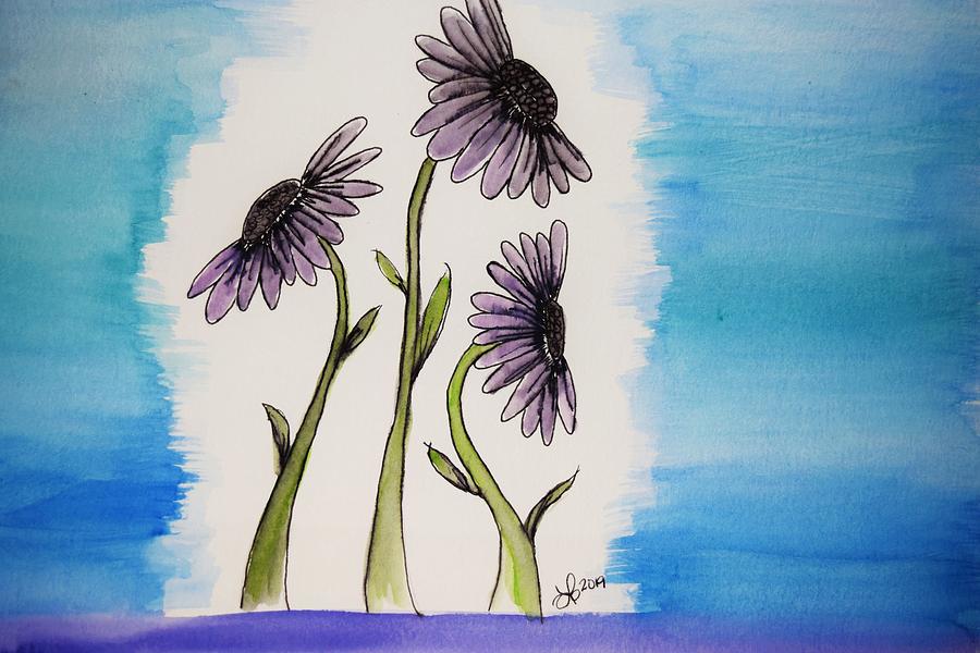 Light Purple Flower Watercolor Painting by Lkb Art And Photography