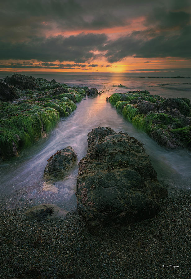 Sunset Photograph - Light Stream at Low Tide by Tim Bryan