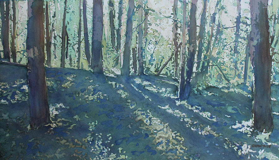 Light Streams Downhill Painting by Jenny Armitage