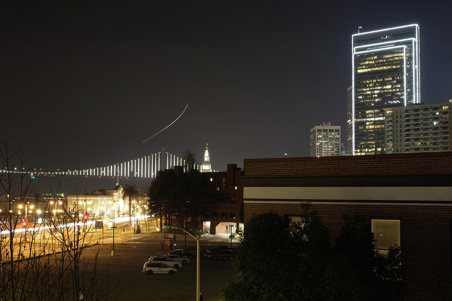 Light Trails Over SF Photograph by Dan Twomey