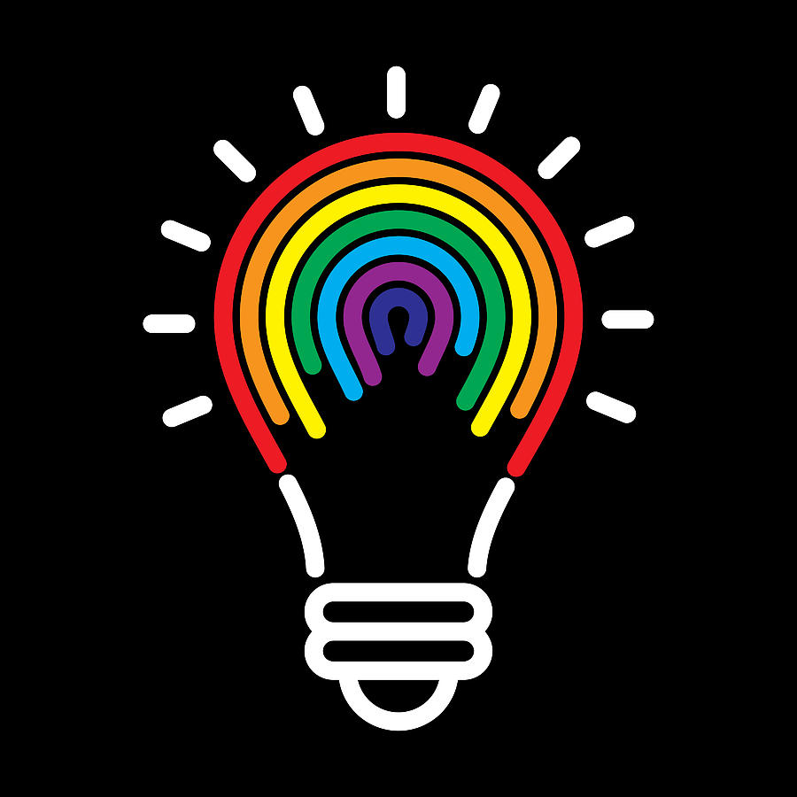 Lightbulb Rainbow Drawing by JakeOlimb
