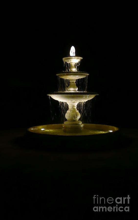 Lighted Fountain Photograph by Granny B Photography