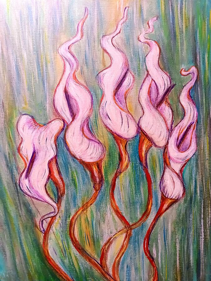 Abstract Painting - Lighthearted Spirits Dancing In Unison by Vivian Aaron