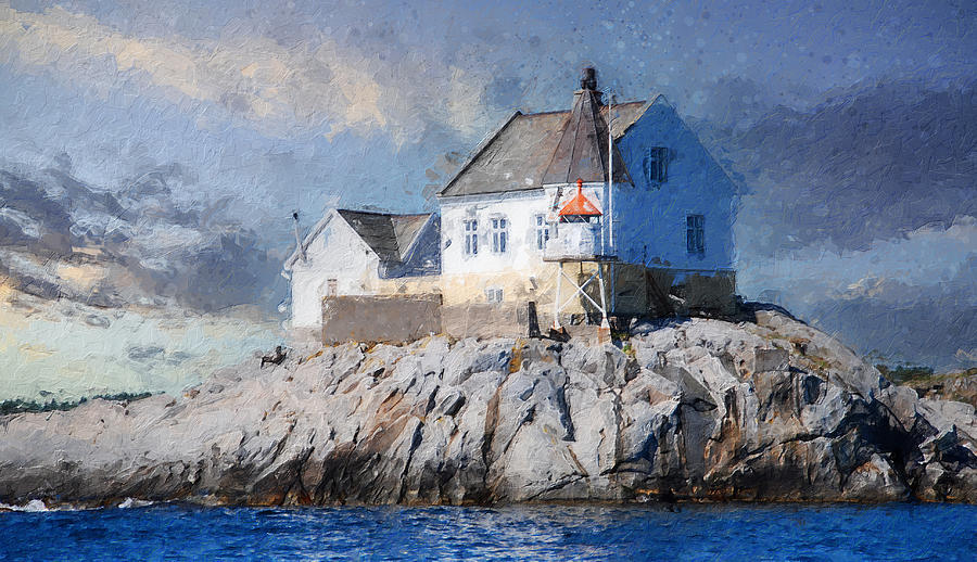 Saltholmen lighthouse Digital Art by Geir Rosset