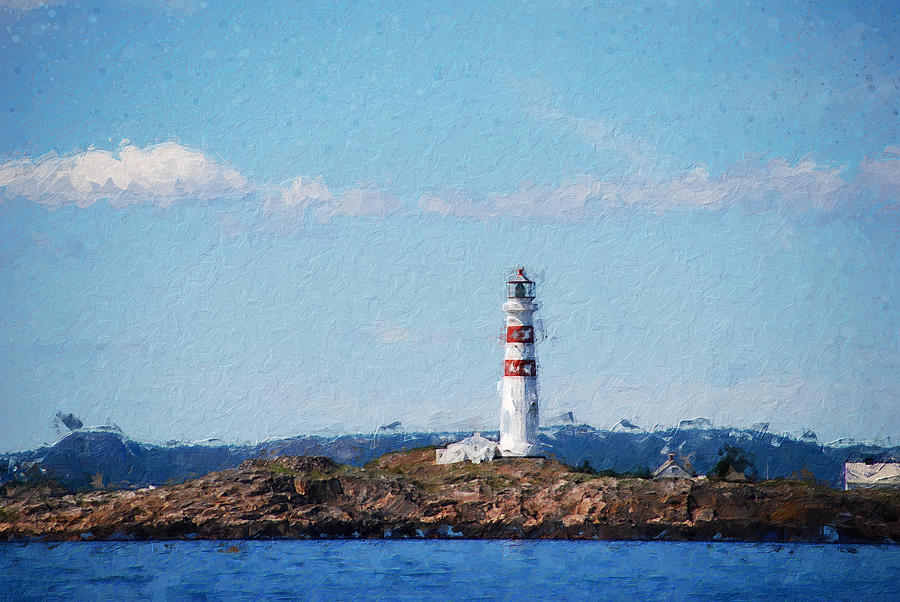 Oksoy Lighthouse Digital Art by Geir Rosset