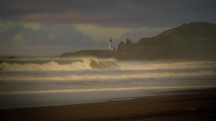 Lighthouse and beach Photograph by Bill Posner