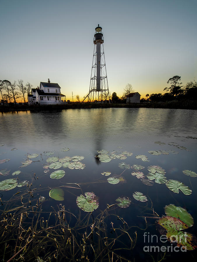 Lighthouse And Lilypads In Port St. Joe Photograph