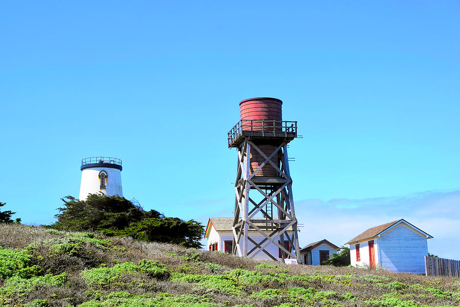 Lighthouse and Water Tower at Piedras Blancas  Photograph by Floyd Snyder