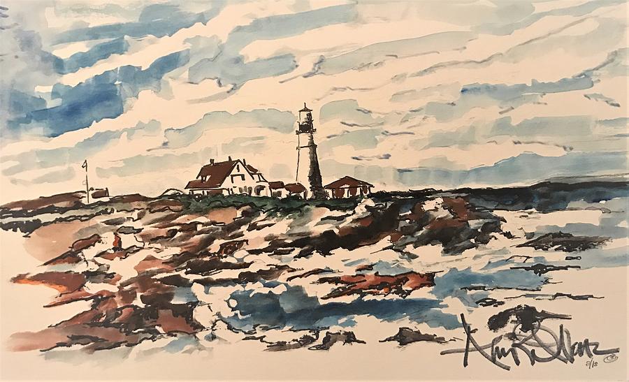 Lighthouse Painting by Angie ONeal