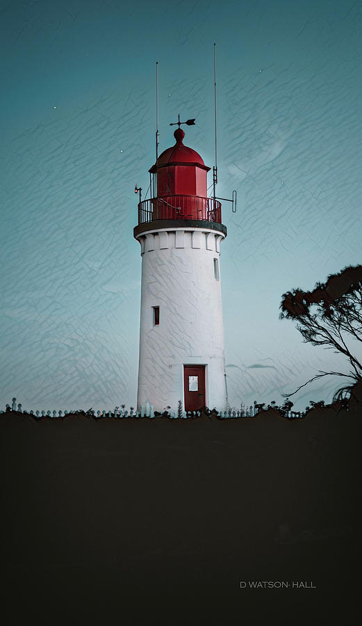 Lighthouse At Dusk Digital Art