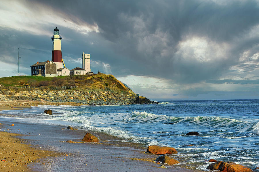 Lighthouse at Montauk Point Photograph by William Jobes