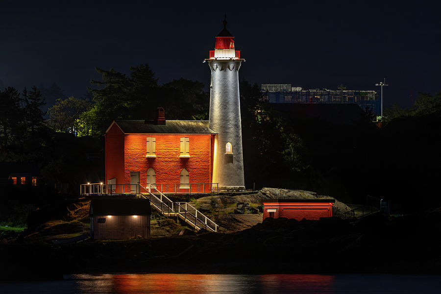Lighthouse at Night Photograph by Bill Cubitt