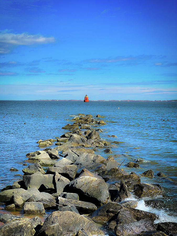 Lighthouse at the End of the Jetty Photograph by Lora J Wilson