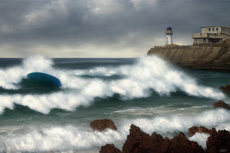 Lighthouse before the Storm Digital Art by Sterling and Thorn Lighthouse before the Storm Digital Art by Sterling and Thorn
