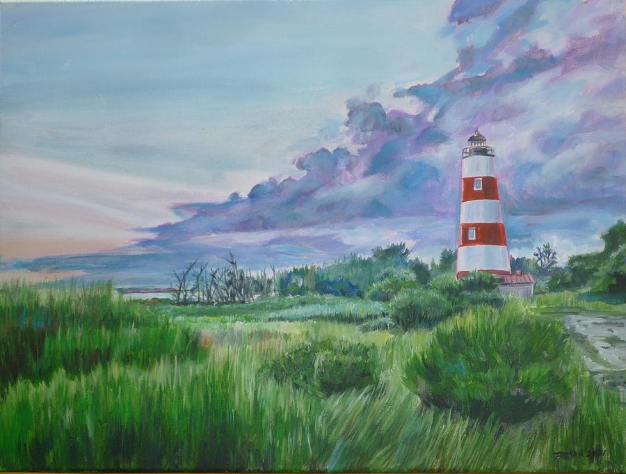 Sapelo Island Lighthouse Painting by Bryan Bustard