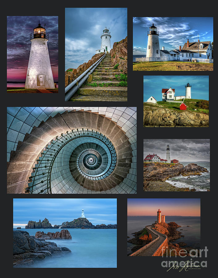 Lighthouse collage Photograph by Izet Kapetanovic
