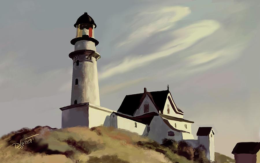 Lighthouse Video Painting Digital Art by David Luebbert
