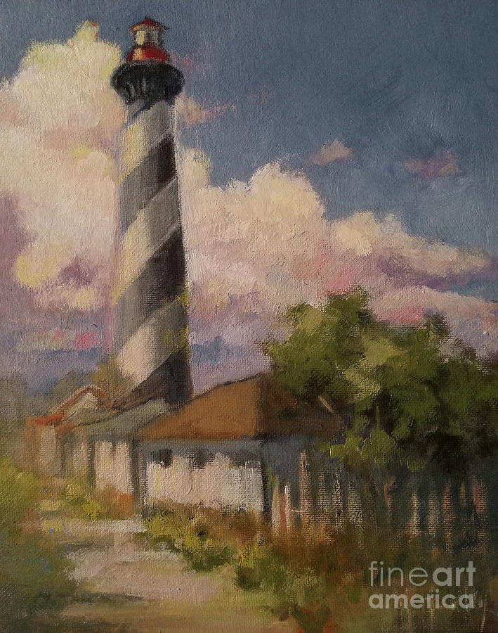 Lighthouse Daybreak Painting by Mary Hubley