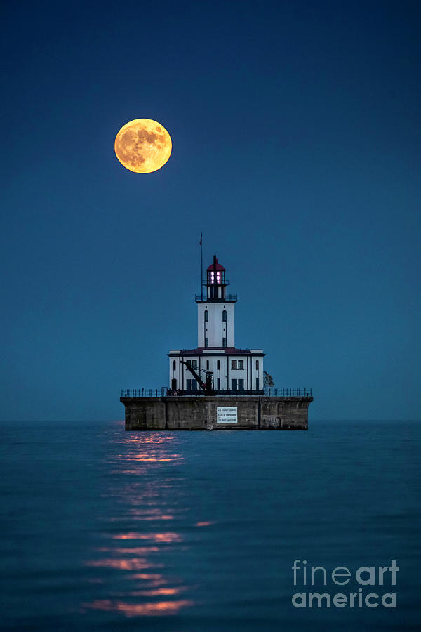 Lighthouse Detour Reef Full Moon -9387 Photograph by Norris Seward