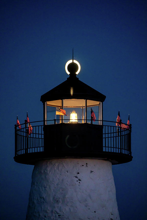 Neds Point Lighthouse Eclipse Photograph by Denise Kopko