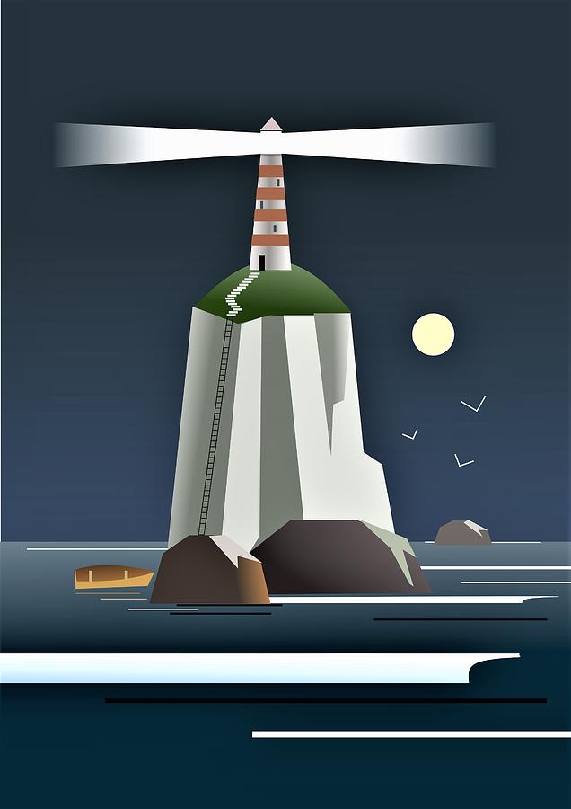 Lighthouse Digital Art by Fatline Graphic Art