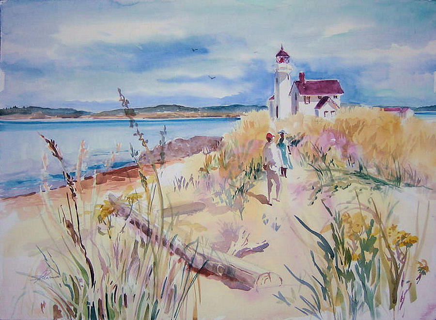 Lighthouse Holiday Painting by Sheila Parsons