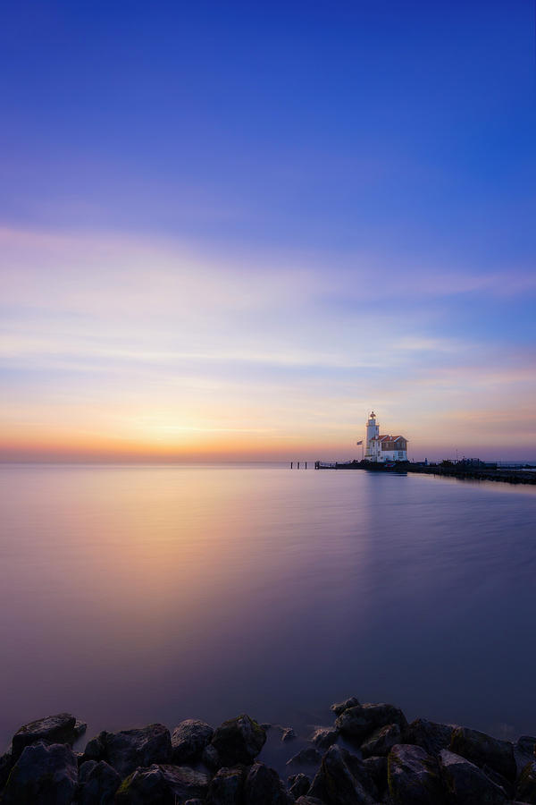 Lighthouse Horse of Marken during sunrise Photograph by Patrick Van Os