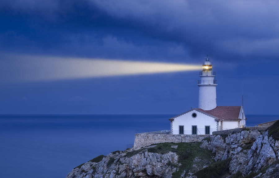 Lighthouse in Blue - Far de Capdepera Photograph by Cinoby