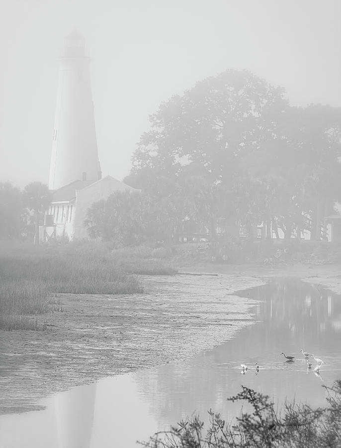 Lighthouse in Fog Photograph by Bill Chambers