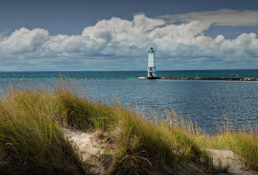 Lighthouse in Ludington on Lake Michigan Photograph by Randall Nyhof