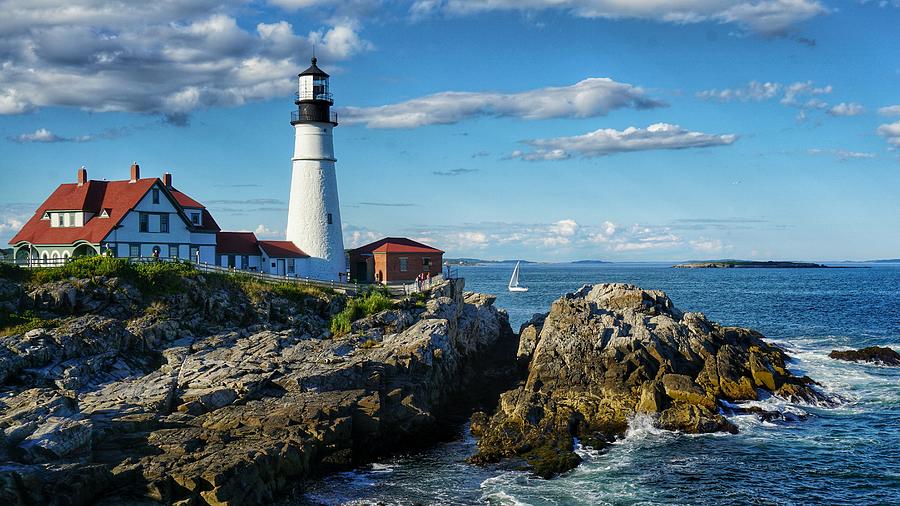 Lighthouse in Maine Photograph by Katie Dobies