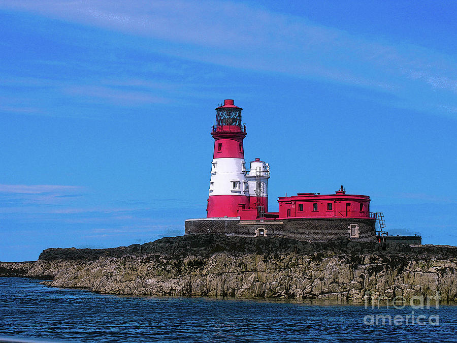 Lighthouse in red and white Photograph by Tom Conway