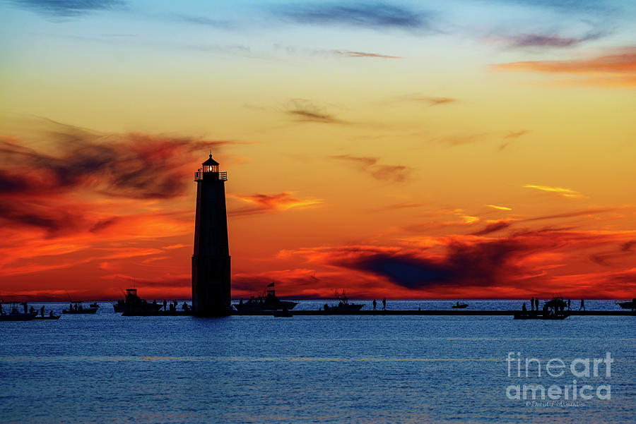 Lighthouse in Silhouette at Twilight Photograph by David Arment