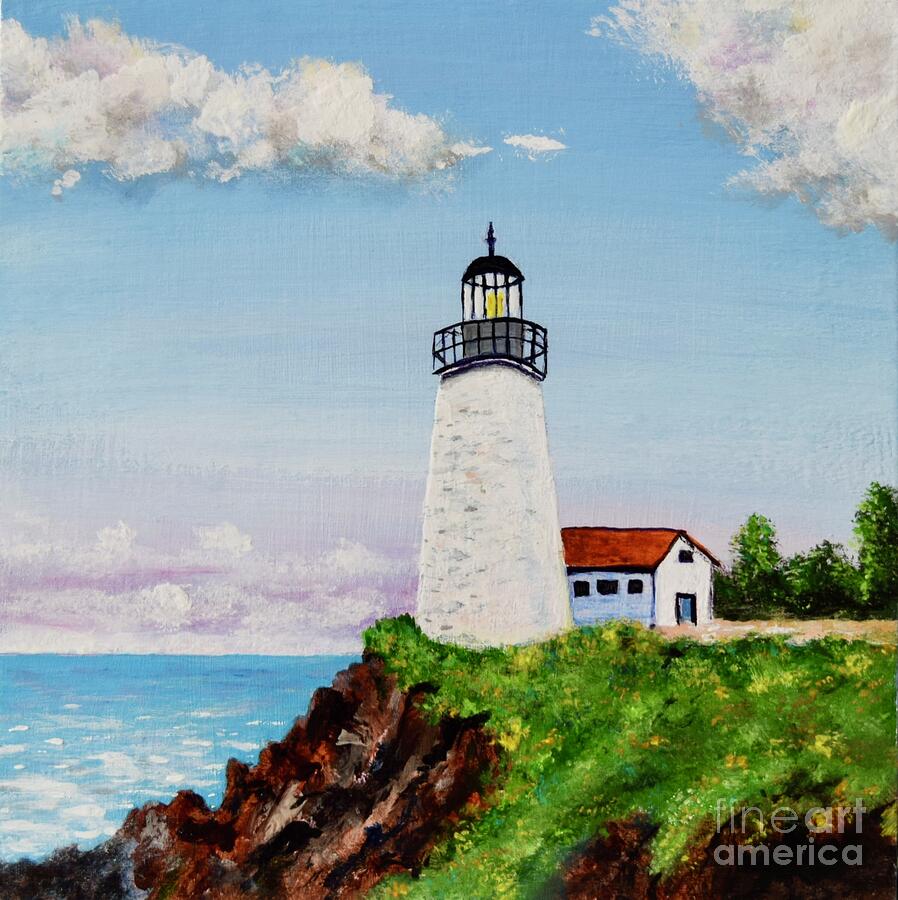 Lighthouse Painting by Mary Scott Lighthouse Painting by Mary Scott