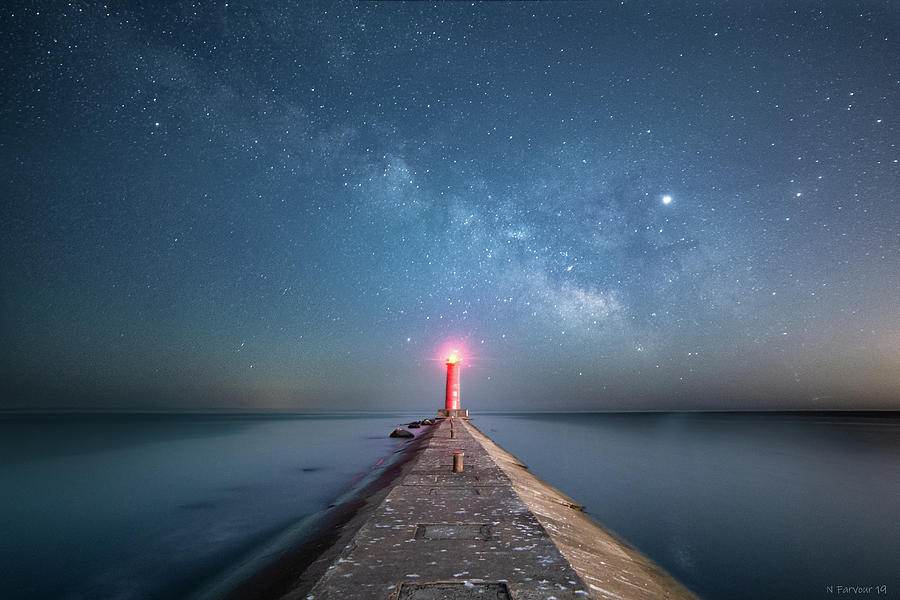 Lighthouse Milky Way Photograph by Nathan Farvour - Pixels