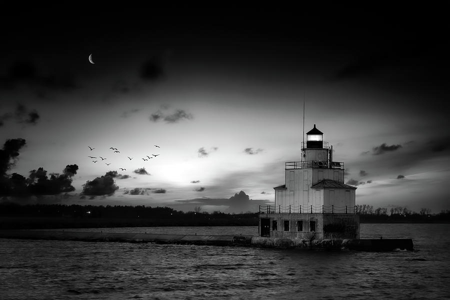 Lighthouse Moon Photograph by Bill Chizek