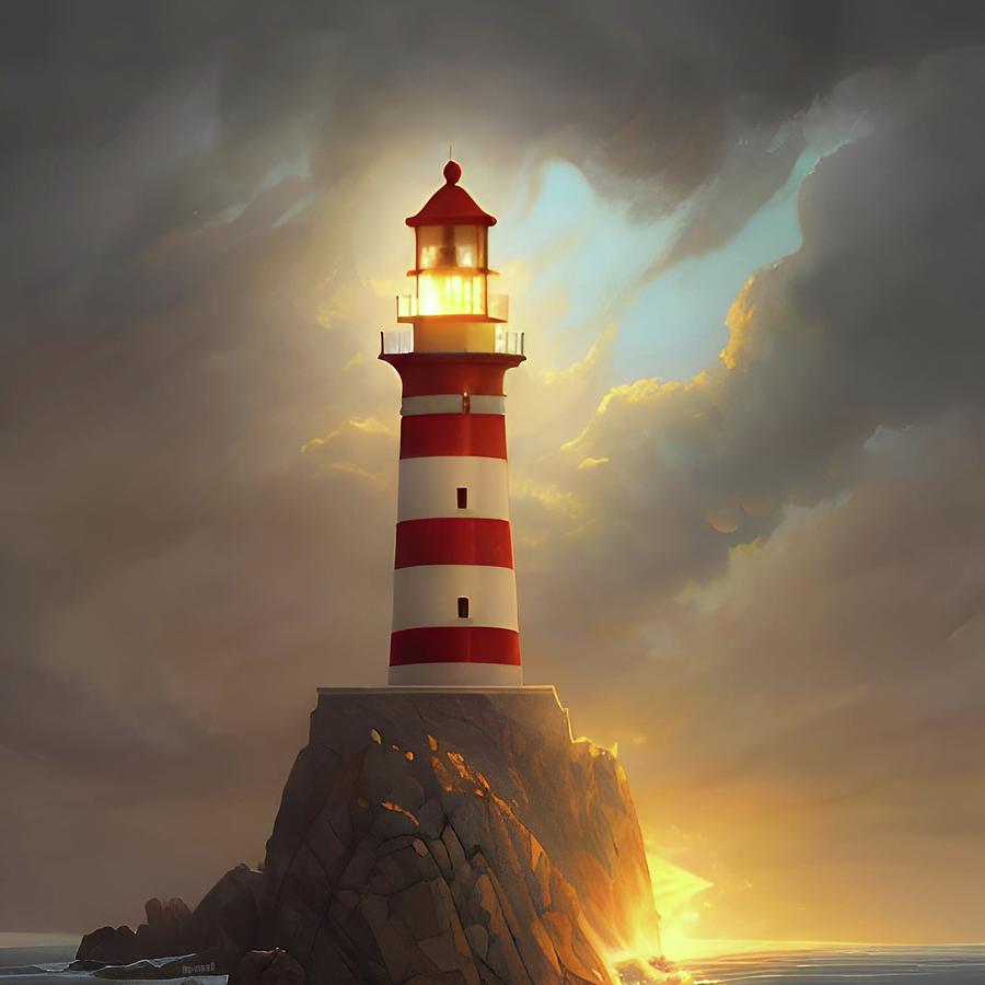 Lighthouse No.1 Digital Art by Fred Larucci