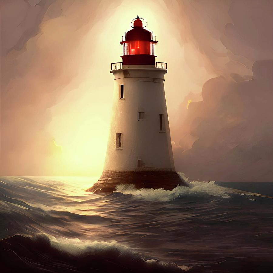 Lighthouse No.12 Digital Art by Fred Larucci