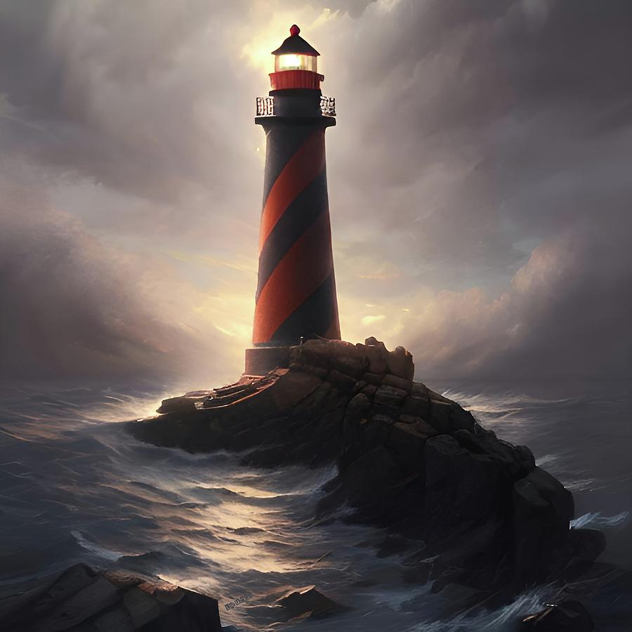 Lighthouse No.2 Digital Art by Fred Larucci