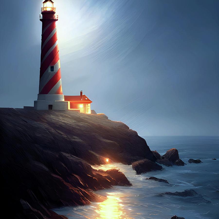 Lighthouse No.25 Digital Art by Fred Larucci