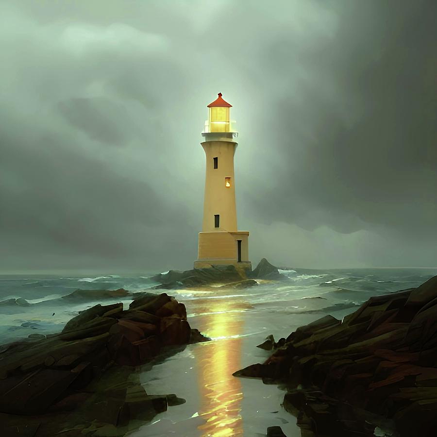 Lighthouse No.34 Digital Art by Fred Larucci