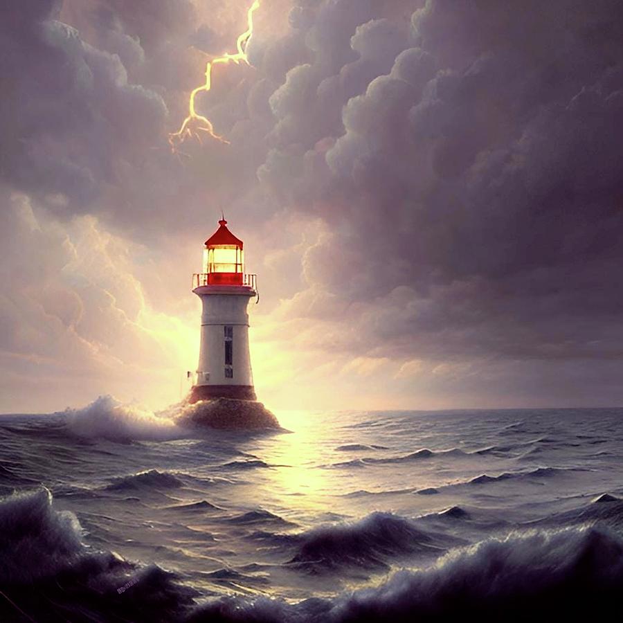 Lighthouse No.5 Digital Art by Fred Larucci