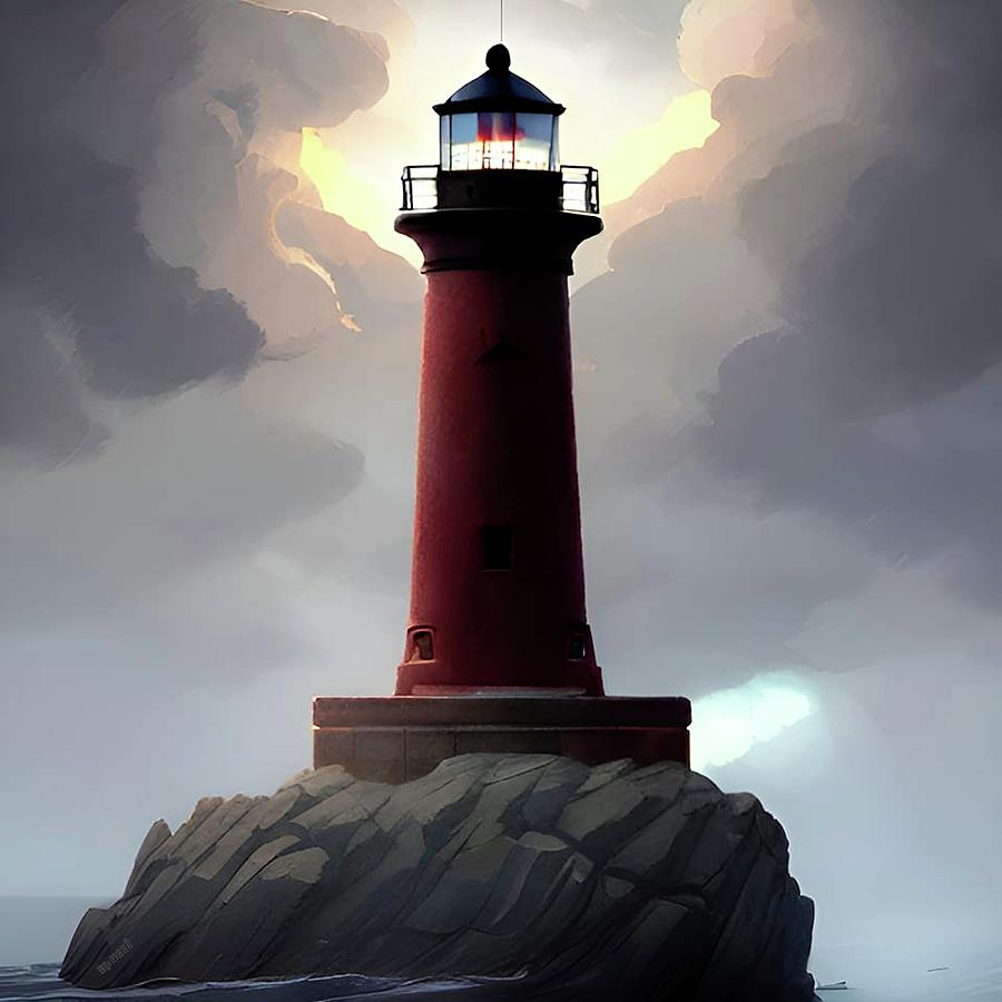 Lighthouse No.6 Digital Art by Fred Larucci