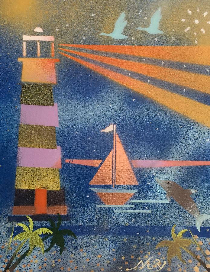 Lighthouse  Painting by Nor J