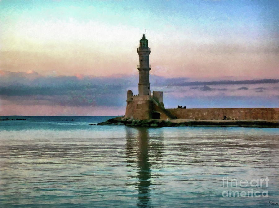 Lighthouse of Chania Digital Art by Yorgos Daskalakis