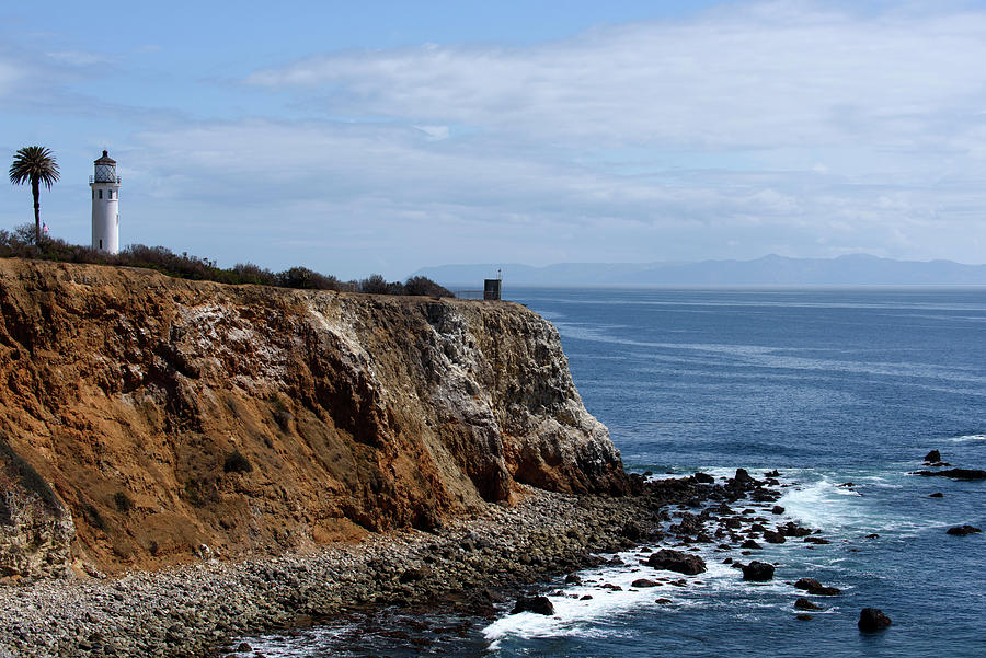 Lighthouse on a Bluff over the Pacific Ocean Photograph by Mark Stout