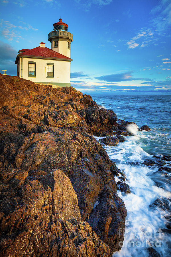 Lighthouse on Bluff Photograph by Inge Johnsson