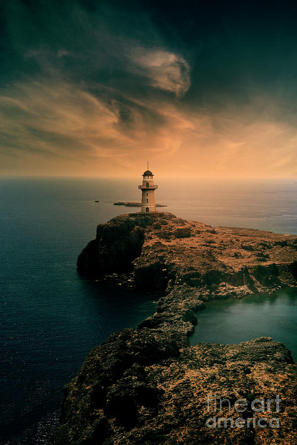 Lighthouse on cliff  Photograph by Jelena Jovanovic